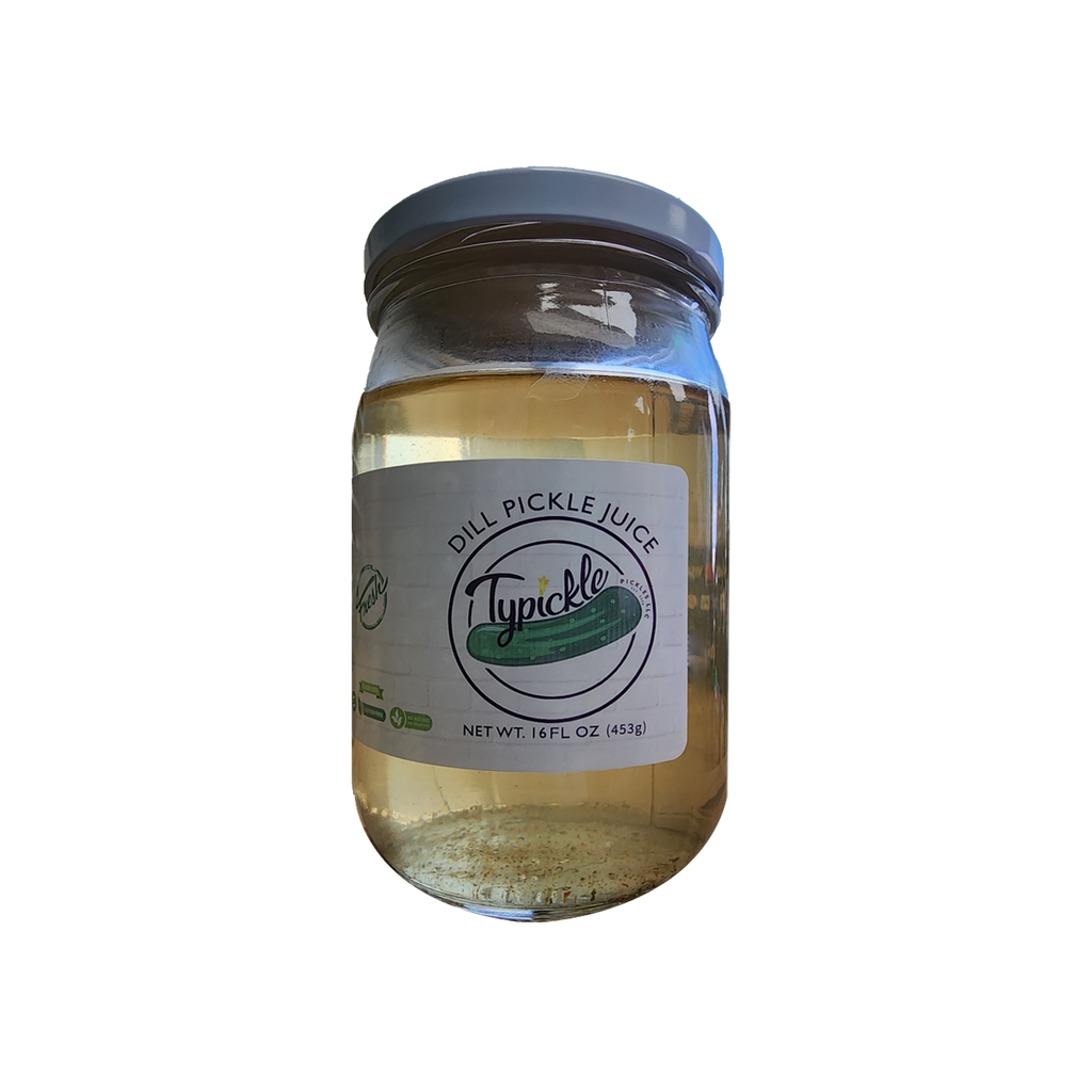 a jar filled with Typickle Dill Pickle Juice 