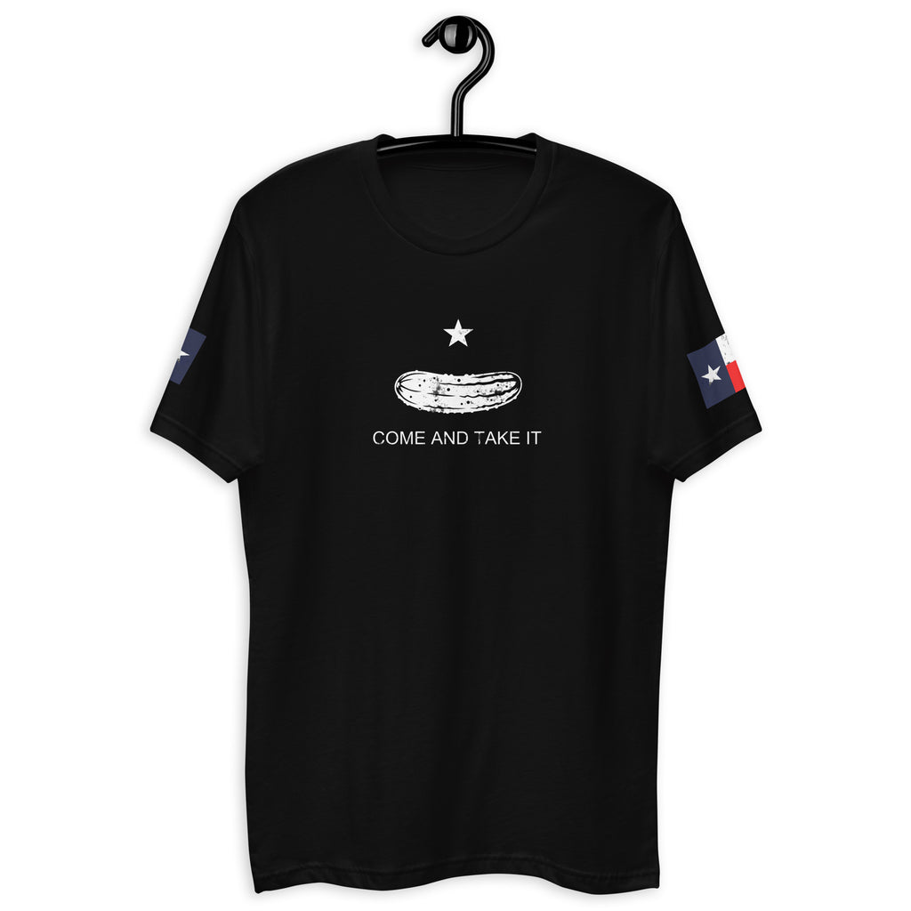 a black t - shirt that says come and take it