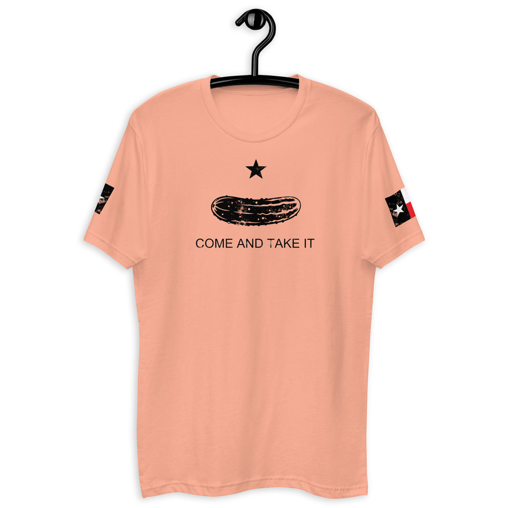 a pink t - shirt that says come and take it