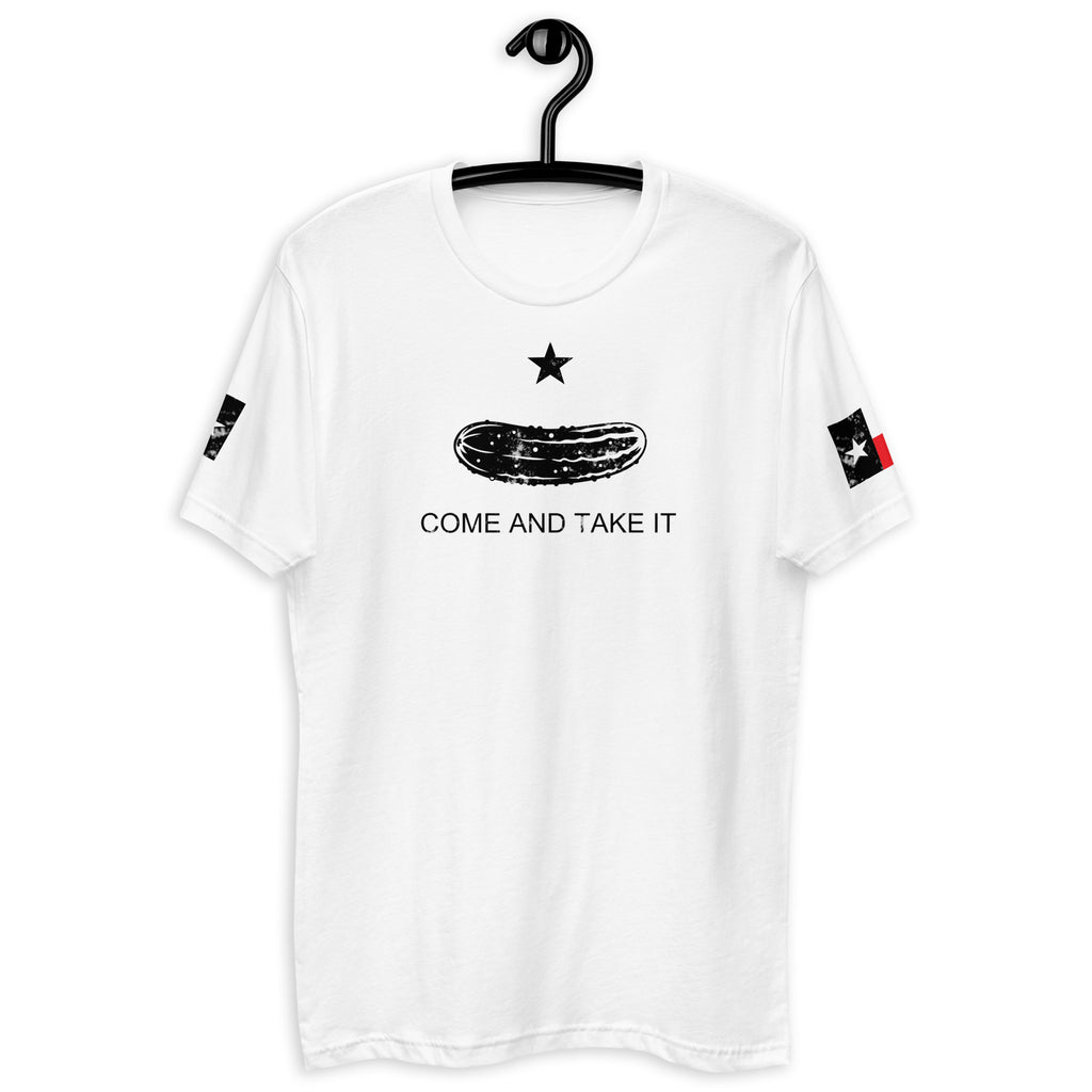 a white t - shirt that says come and take it